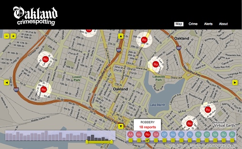 screen shot from Oakland Crimespotting